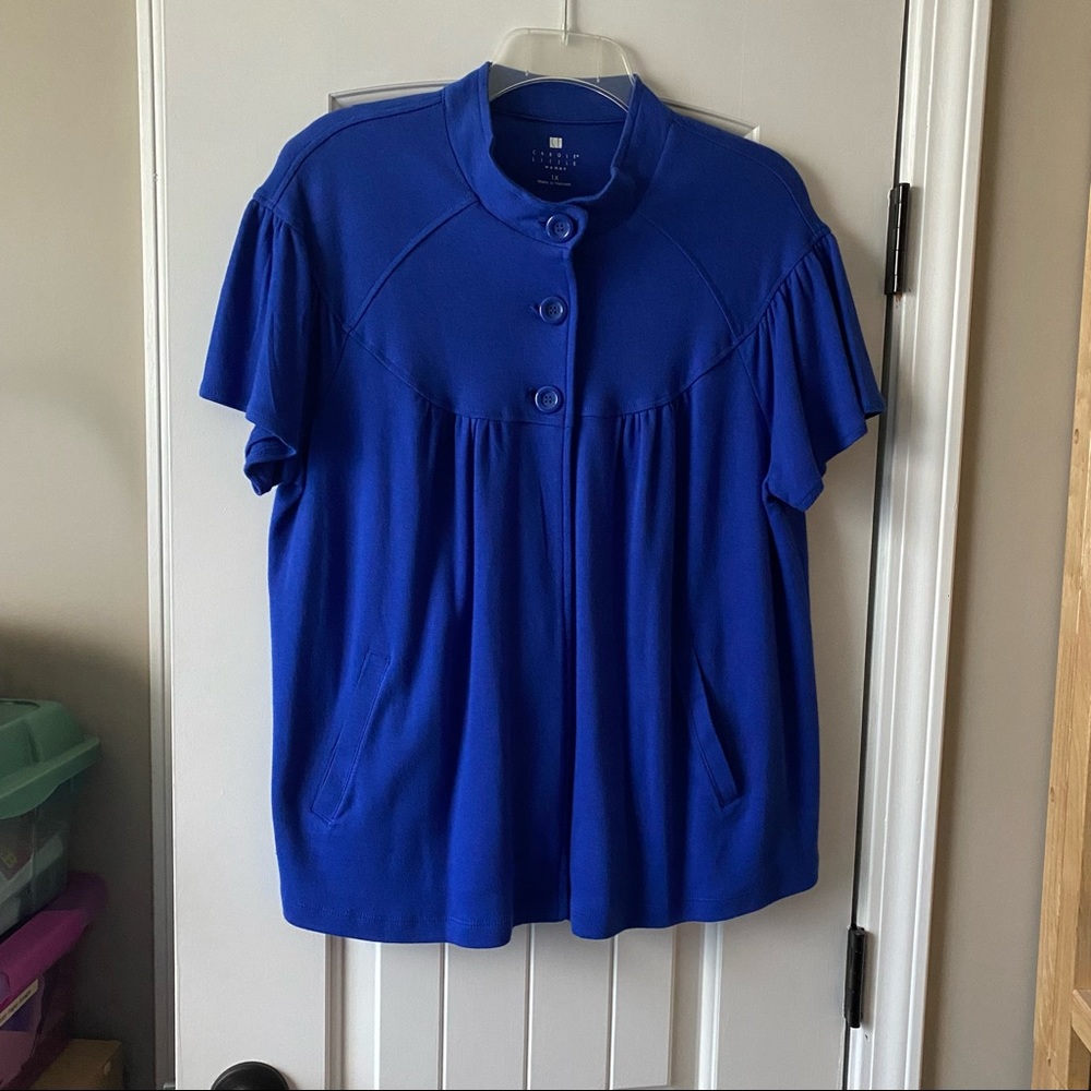 Carole Little Woman short-sleeved knit jacket size 1X